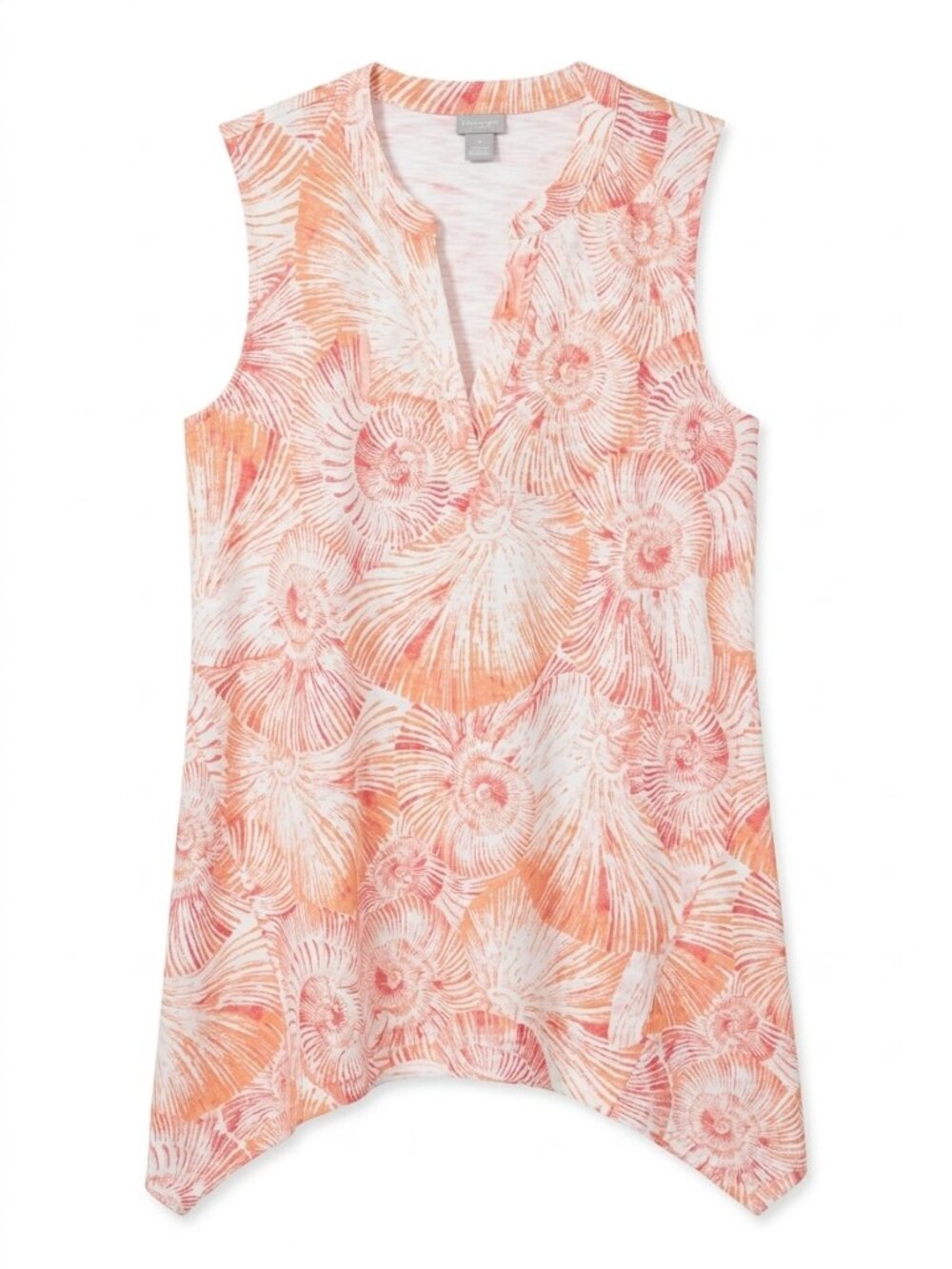 CHICO'S Seashell Slub Knit Sleeveless Tunic Tank Top - Size Medium